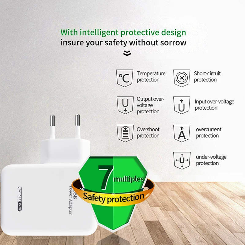 Сетевое зарядное устройство с 4 USB портами 3 1 А|adapter for samsung|charging adapterfast charging adapter |