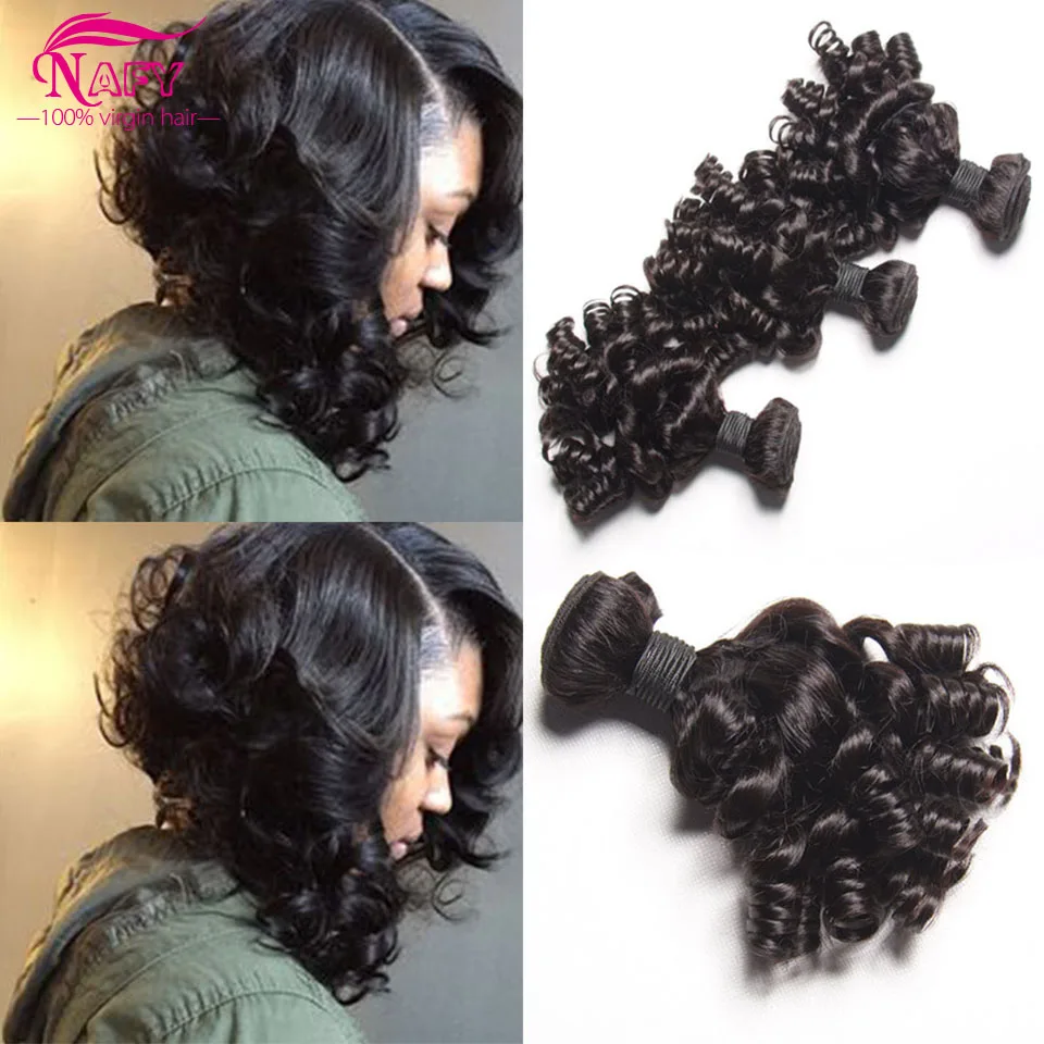 Brazilian Curly Hair Bouncy Curls Weave Human Hair 4 Bundles Deals