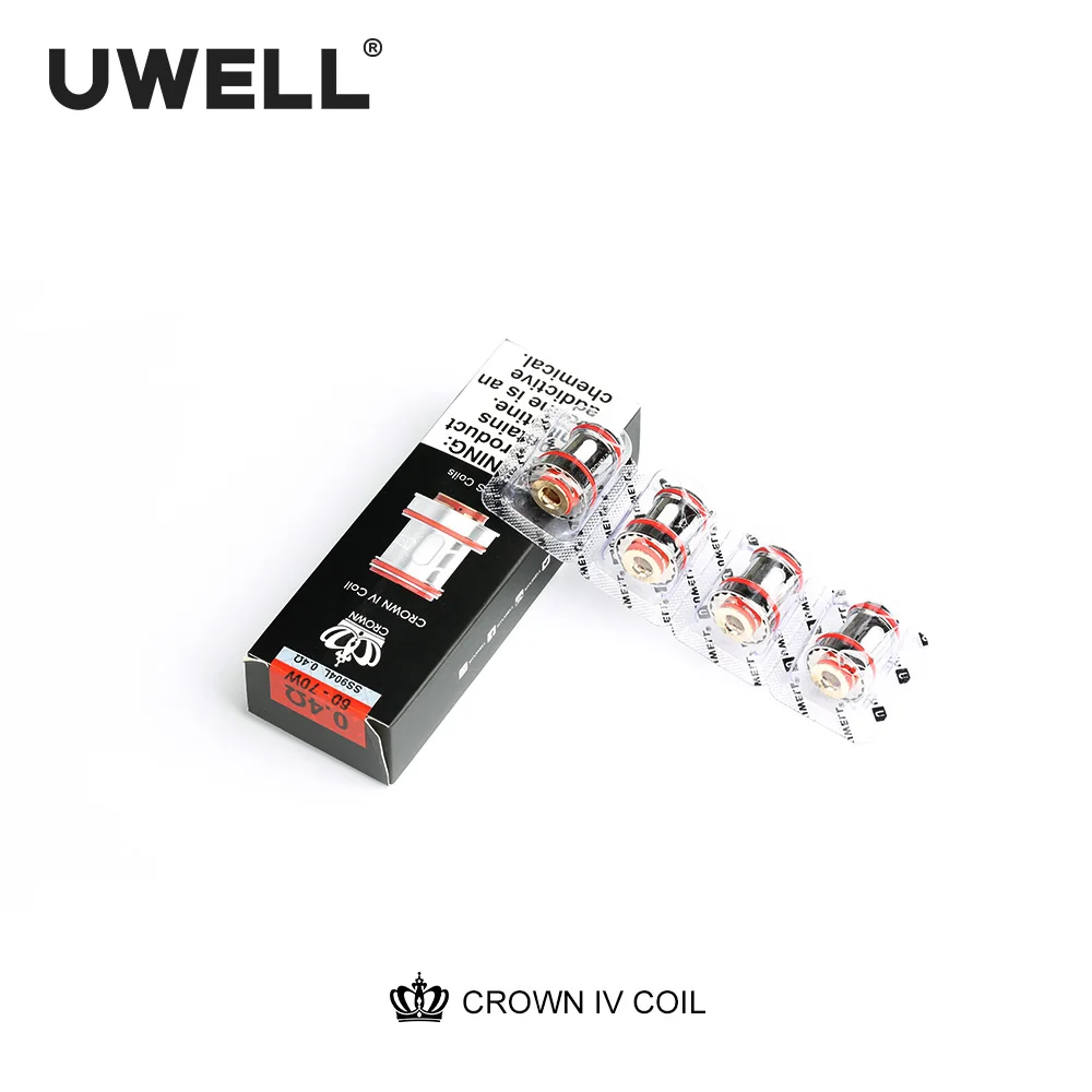 UWELL 5 Packs Crown 4(Crown IV ) 0.2/0.23/0.4ohm Coil Dual SS904L& Mesh UN2 Coil Head Crown 4 Tank Electronic Cigarette Core UWELL 5 Packs Crown 4(Crown IV ) 0.2/0.23/0.4ohm Coil Dual SS904L& Mesh UN2 Coil Head Crown 4 Tank Electronic Cigarette Core