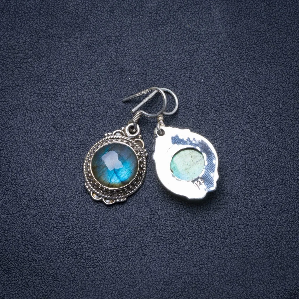 StarGems (tm) натуральный синий огонь лабрадорит Handmade Уникальные 925 стерлингов