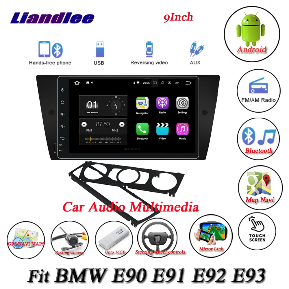 Top Liandlee Car Android System For BMW E90 E91 E92 E93 Radio GPS Nav Navi MAP Navigation Wifi HD Screen Multimedia NO CD DVD Player 2
