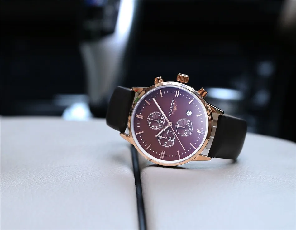 GUANQIN мужские s часы лучший бренд класса люкс Военные Спортивные кварцевые часы мужские хронограф светящиеся стрелки мужские часы relogio masculino