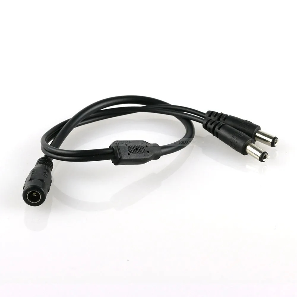 5.5 x 2.1mm 1 Female To 2 Male AC DC Power Supply Cable Splitter For CCTV LED Strip Wholesalein