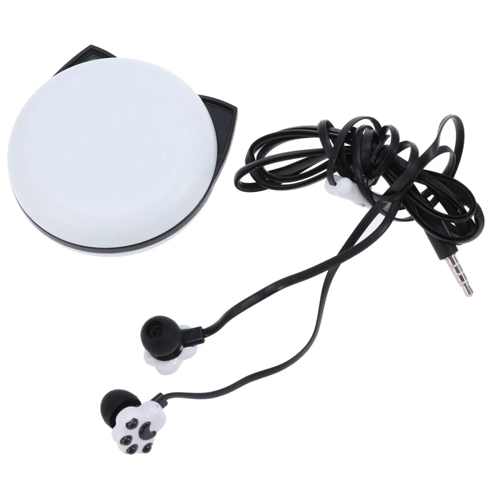 

1 Pair Women Cartoon Earphones with Storage Case In-ear Kitten Claw Earphone ND998