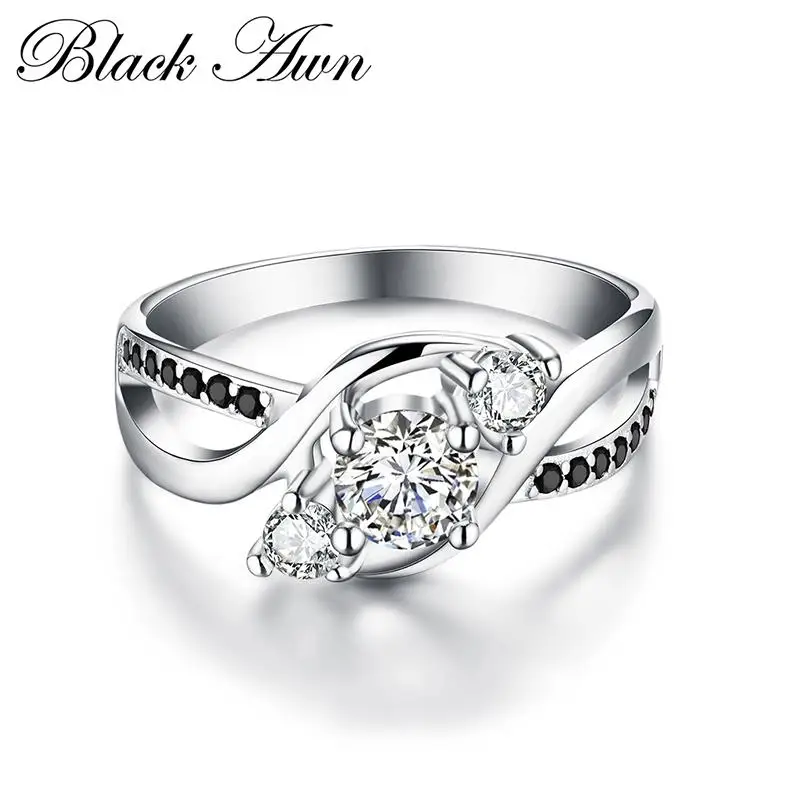 

Fashion 925 Sterling Silver Fine Jewelry Trendy Engagement Bague Femme for Women Wedding Rings Anillos De Plata 925 De Ley C049