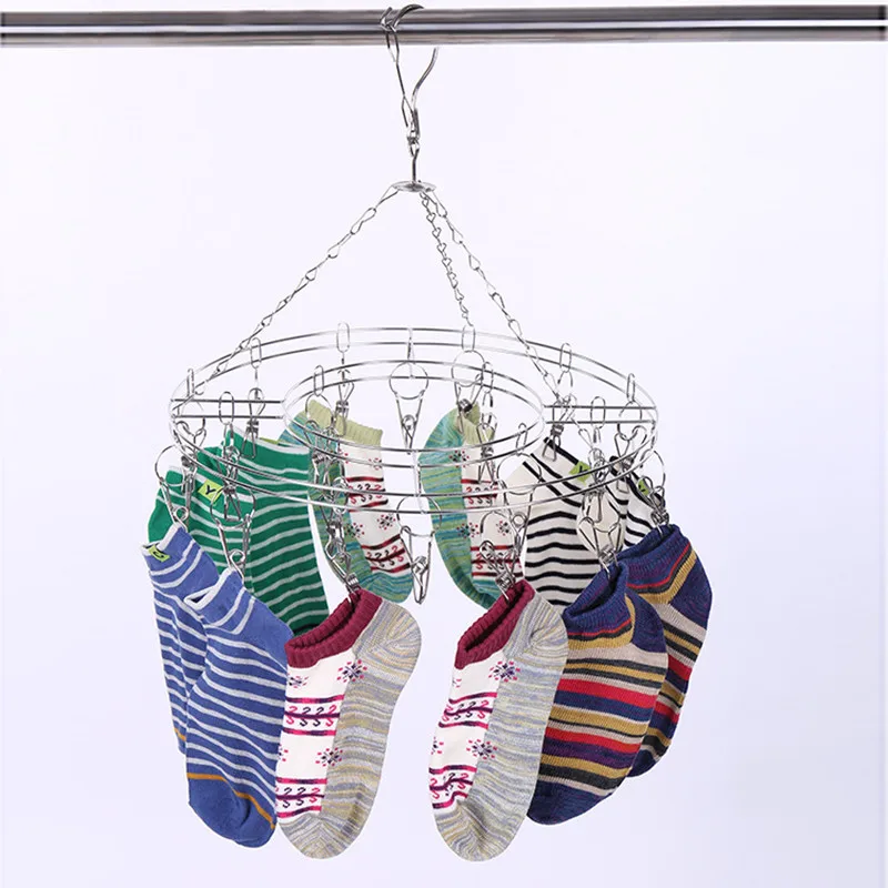 stainless steel Drying Hanger Rack Laundry Hanging Sock Clothes