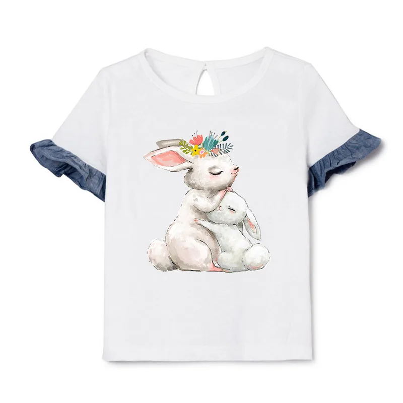 Patch Iron On Clothes Cute Rabbit Stickers Heat Transfer Parches T-shirt Dresses Badges Washable DIY Sticker