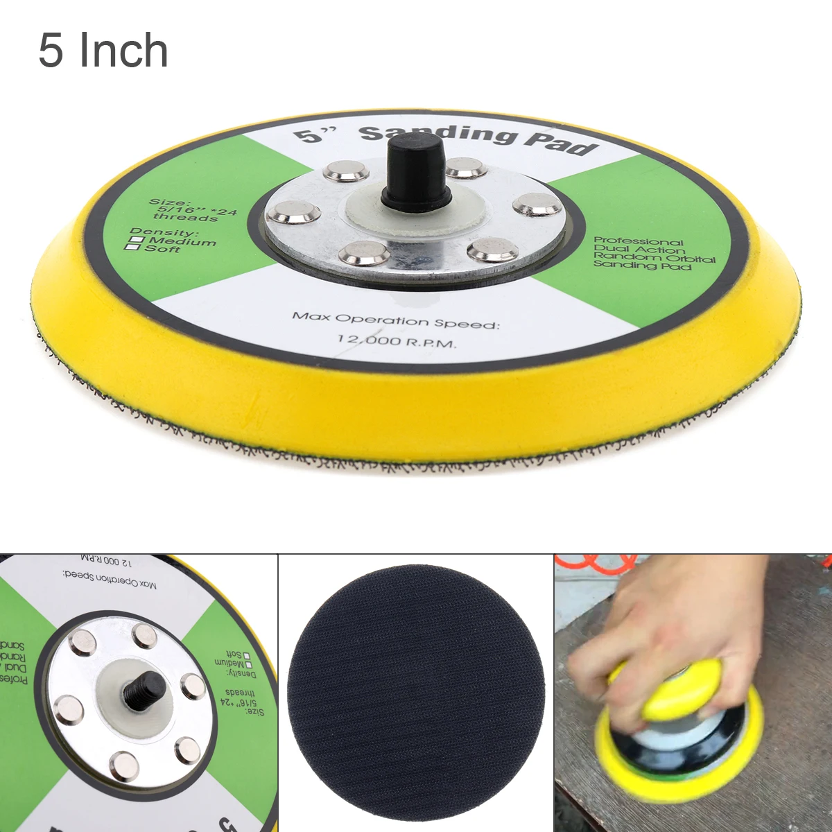 Professional 5'' 12000RPM Dual Action Random Orbital Sanding Pad for