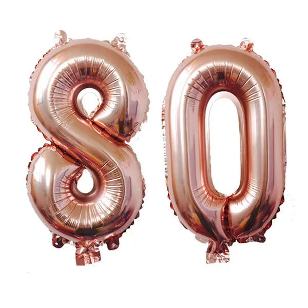 32 дюйма 10/20 Вт, 30 Вт/40/50/60 розовое золото цифра Фольга шары-цифры воздуха игрушки из надувных шаров для свадьбы День рождения украшение шар - Цвет: 80