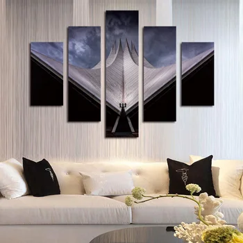 

FIVE PC NO FRAME Urban roof Oil Painting Printed Oil Painting On Canvas Oil Painting for Home Decor Wall Decor