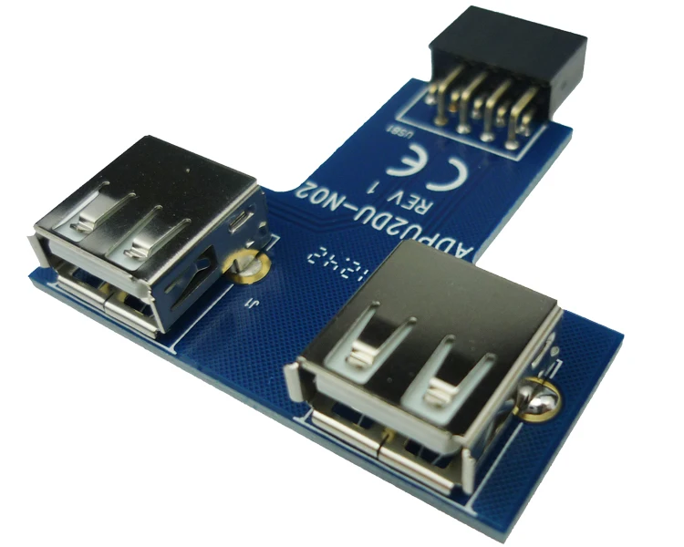 

9pin USB 2.0 Female Pin Header to Dual USB2.0 Port Adapter USB to 2 USB2.0 Converter Card