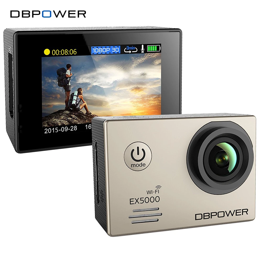 Prix pour DBPOWER D'origine EX5000 WIFI 12MP Action Sports Caméra 1080 p 30fps étanche Cam SJ5000 avec 2 amélioré batteries + accessoires Prix pour DBPOWER D'origine EX5000 WIFI 12MP Action Sports Caméra 1080 p 30fps étanche Cam SJ5000 avec 2 amélioré batteries + accessoires