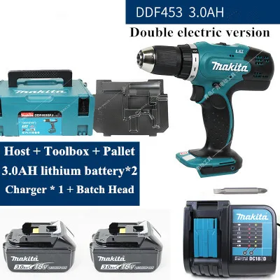 Подлинный японский Makita пастбище DDF453SFJ Аккумуляторная дрель литиевая батарея Ударная дрель DHP453 электрическая отвертка 18 в - Цвет: Темно-серый