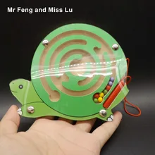 Лабиринт Магнитная деревянный лабиринт Игрушечные лошадки образования для родителей и Для детей Семья игры черепаха узор