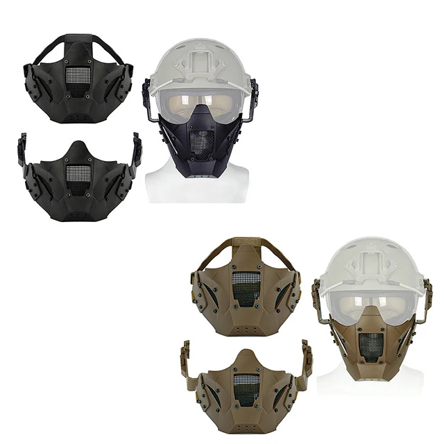 New Airsoft Iron Warrior Half Face Mask Cs Sling Use With Fast Helmet Protect Cycling