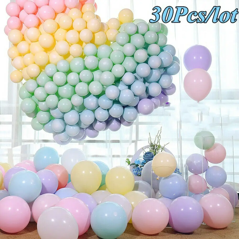 

30pcs 5/10" Mix Color Macaron Balloons Wedding Birthday Party 2.2g Pink Mint Rose Air Helium Latex Baby Decor Baby Shower Girls