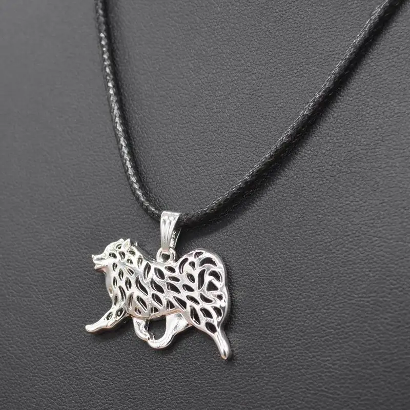 

New Fashion Rope Chain Pet Jewelry Gold Color Pet Pendant Necklaces Lovers Finnish Lapphund Movement Necklaces