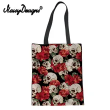 Бесшумный дизайн Harajuku стиль Женская сумка-шоппер удобство хозяйственные сумки преувеличенные с принтом черепа сумка женская сумка