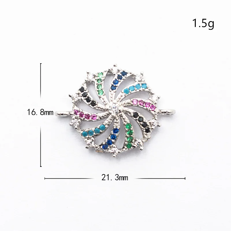 Complete animal charms bracelet jewelry connector accessories for diy bracelet making copper zircon micro pave cz wholesale - Цвет: ZSS016