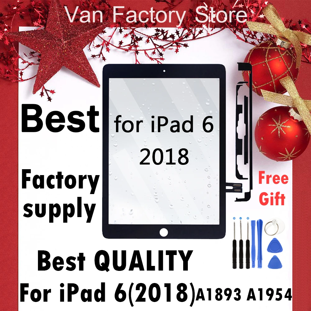 Pаспродажа Для iPad 9,7 2018 версия для iPad 6 6th Gen A1893 A1954 сенсорный экран дигитайзер дисплей передняя внешняя панель Стекло в сборе Замена