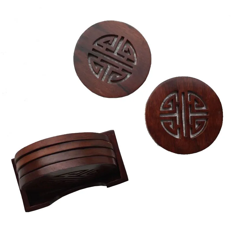 Круглый коврик F001040 из твердой древесины 6 шт./компл. опт|coaster shipping|coaster wheelcoaster machine |