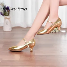 Fan wu fang/Новое поступление года; обувь из синтетической кожи для бальных танцев; обувь для латинских танцев; танец Танго; обувь на каблуке 5,5 см; женская обувь для взрослых; jgl8613