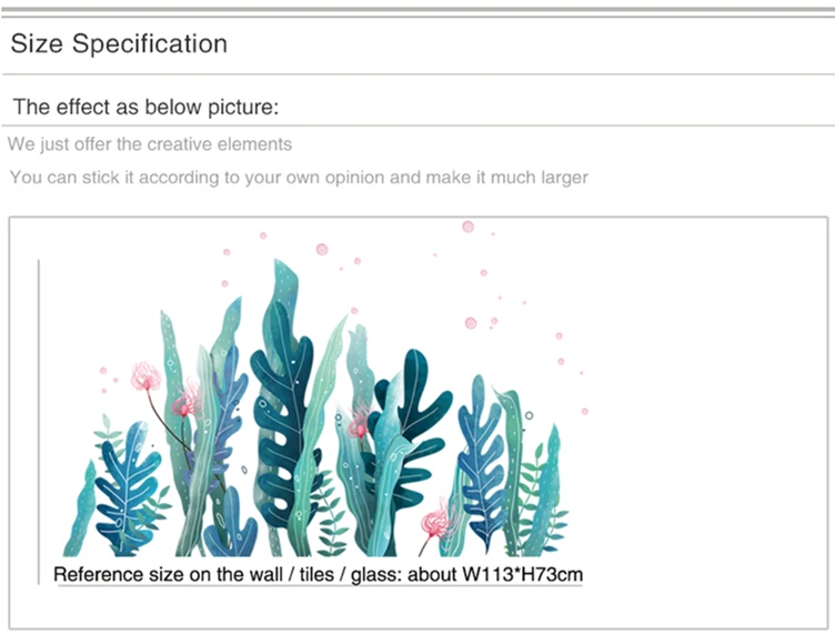 [Shijuekongjian] морские водоросли наклейки на стену ПВХ материал DIY Duckweed Plant Наклейки на стены для дома гостиной спальни украшения