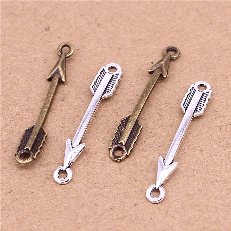 

Sweet Bell 50pcs 6*37mm Arrow connectors Antique Two color Arrow Charms, Arrow Pendants,Craft Supplies D6009
