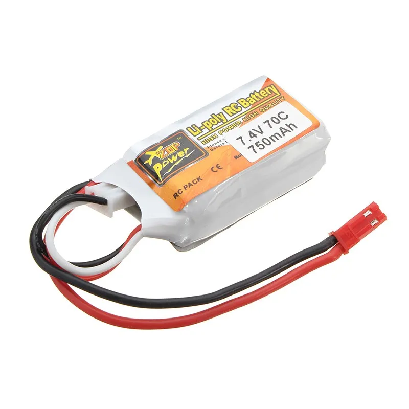 

2017 Newest ZOP Power 7.4V 750mAh 2S 70C Rechargeable Lipo Battery With JST Plug For RC Model Drone