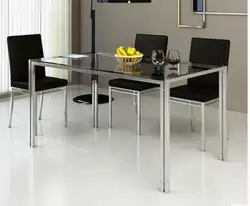 Сталь стекло обеденный стол и стул сочетание. Стол из нержавеющей стали