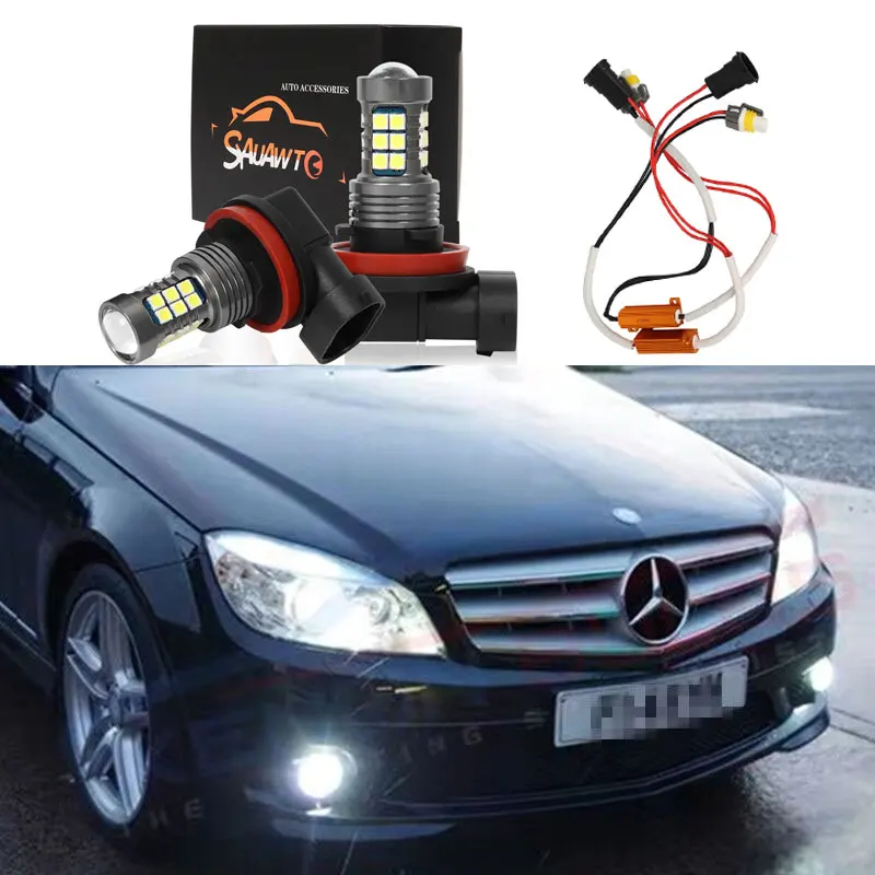 2X 9006 HB4 H11 LED Fog Light Bulb Auto Car Driving Lamp Bulbs For Mercedes Benz