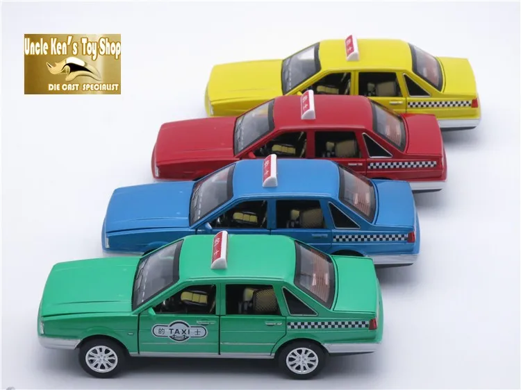 15 см длина литья под давлением модель автомобиля Сантана такси для мальчиков, 1/32 масштаб металлические игрушки из сплава с подарочной коробкой/музыка/светильник/функция оттягивания