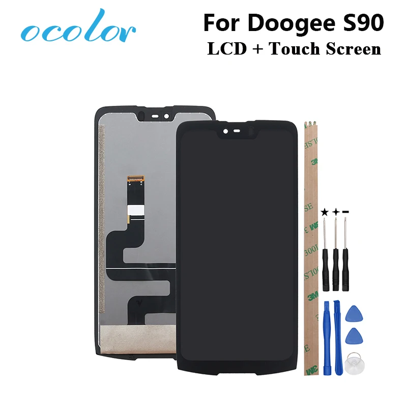 

ocolor For Doogee S90 LCD Display and Touch Screen 6.18" Digitizer Assembly Replacement With Tools+Adhesive For Doogee S90 Phone