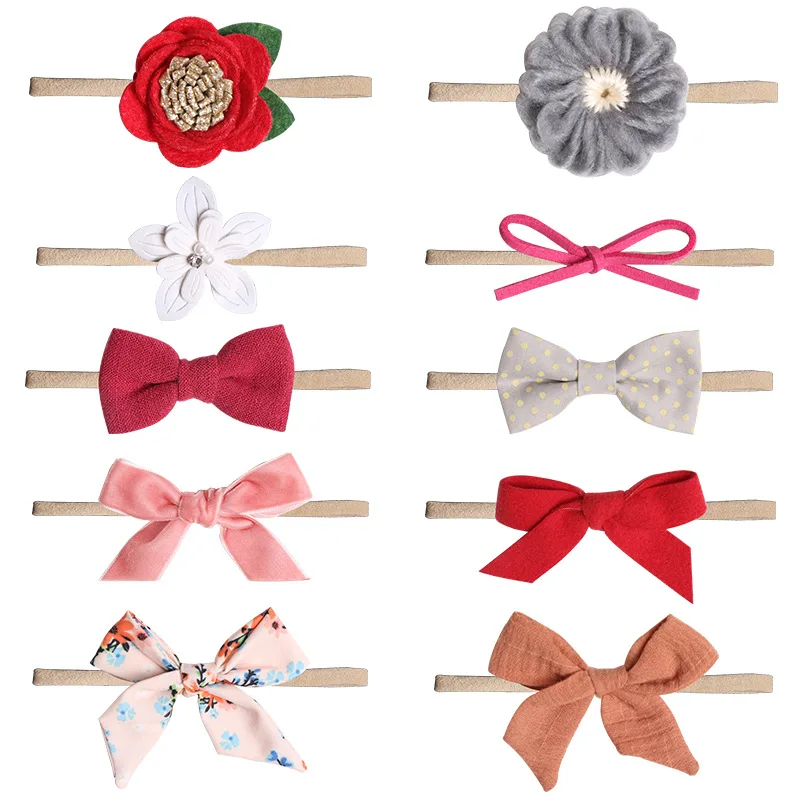 

Baby Bows Newborn Girls Flower Headband Boneless Comfort Infant Princess Headdress Baby Girl Turban Headwear Hair Accessories