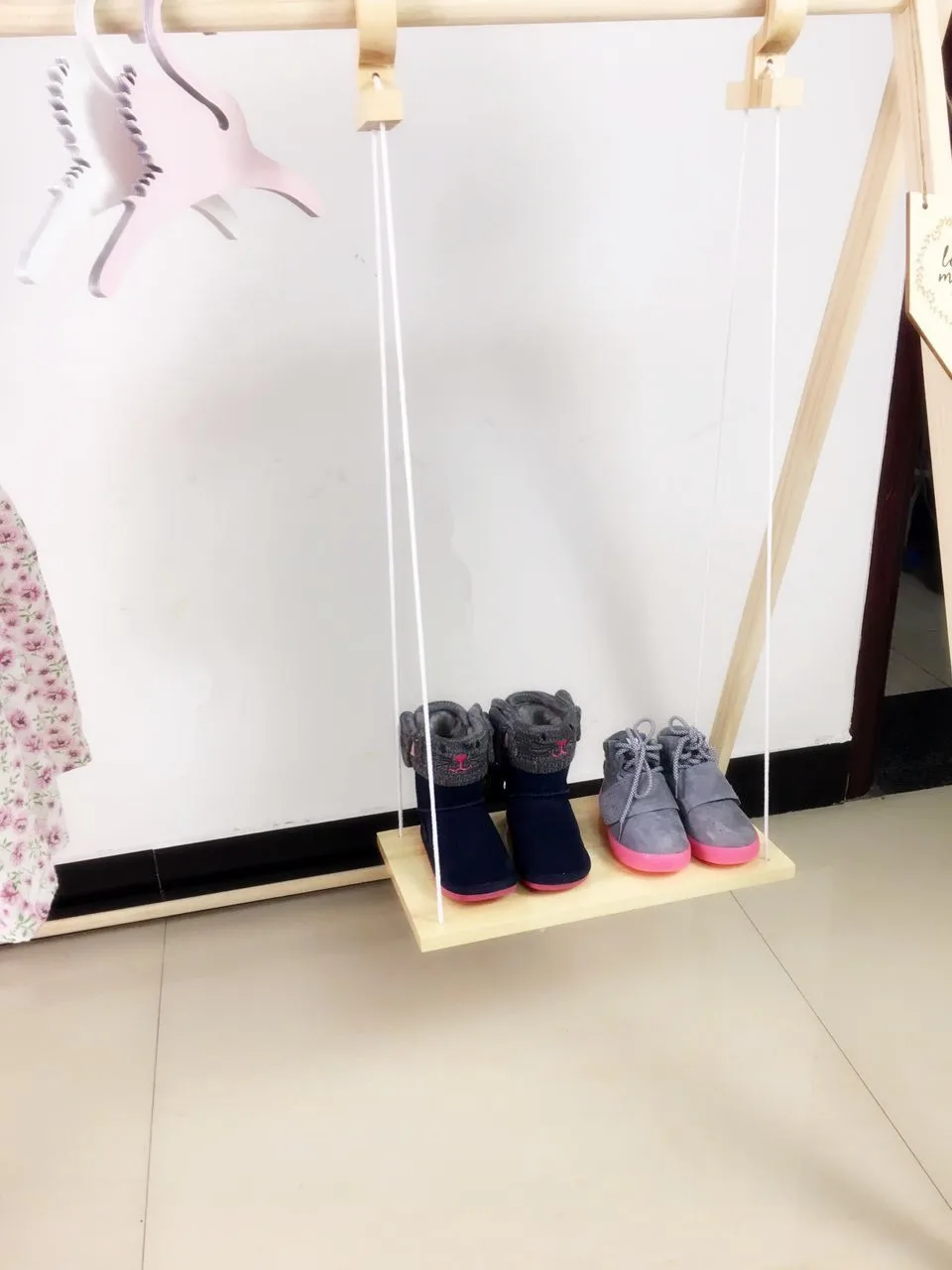 Nordic Style Wooden Shoes Shelves Baby Children Kid Room