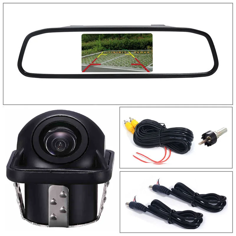 GSPSCN, 4,3 дюймов, автомобильное HD зеркало заднего вида, монитор, CCD видео, автомобильная парковочная система, светодиодный, инфракрасное видение, камера заднего вида - Цвет: Monitor K201