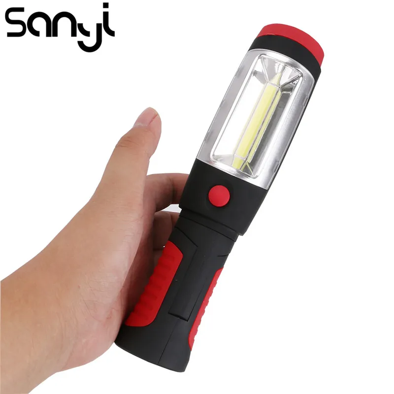 

Sanyi Portable mini LED Flashlight Work Light lamp with Magnet & Rotating Hanging Hook for Outdoors camping sport & home use