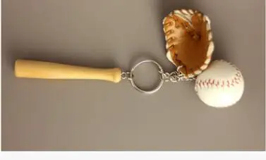 100pcs/lot fedex fast creative style Baseball wooden bat keychain sports Car Key Chain Ring | Украшения и аксессуары