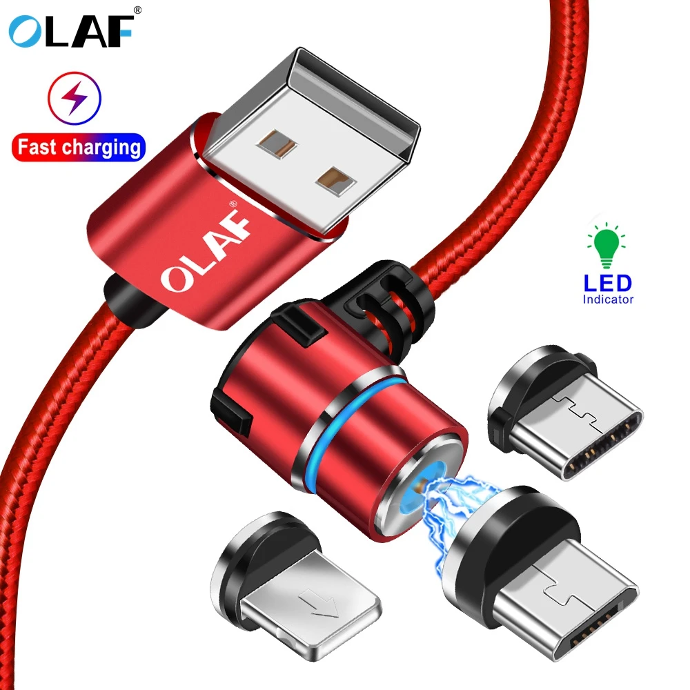 

OLAF L-Type Magnetic Charger Cable Micro usb Type C Fast Charging Cord Microusb USB C Cable For iPhone Huawei Samsung xiaomi
