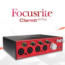 Focusrite clarett 4Pre USB 2,0 аудио интерфейс Запись Звуковая карта для ПК и MAC, 18 Вход/8 Выход 24 бит/192 кГц микрофонный усилителей