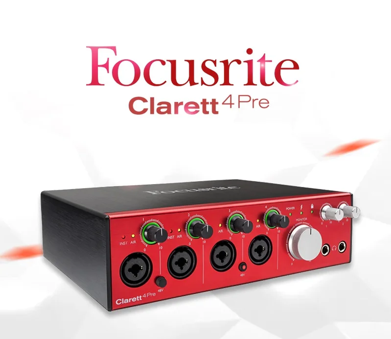 Focusrite Clarett 4Pre USB 2 0 Звуковая интерфейсная запись звуковой карты для ПК и MAC 18 вход/8