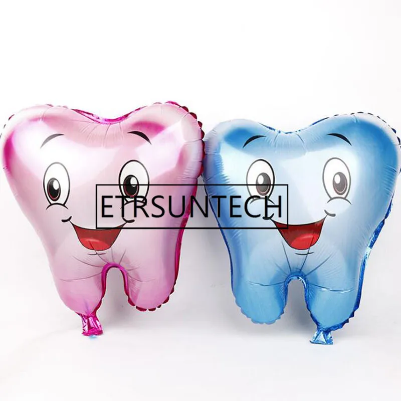 

200pcs Smile Tooth Foil Balloons 49x56cm Lovely Teeth Inflatable Globos for Baby Shower Birthday Party Decorations