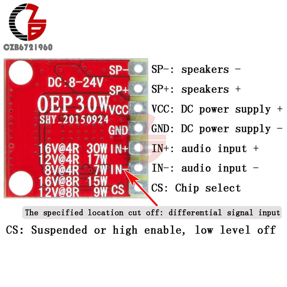 OEP30W цифровой аудио моно-усилитель доска 30 Вт класса D усилитель мощности модуль