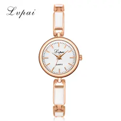 Lvpai бренд Для женщин часы Мода Простое розовое золото браслет Нержавеющая сталь платье кварцевые наручные часы роскошные женские часы 2018