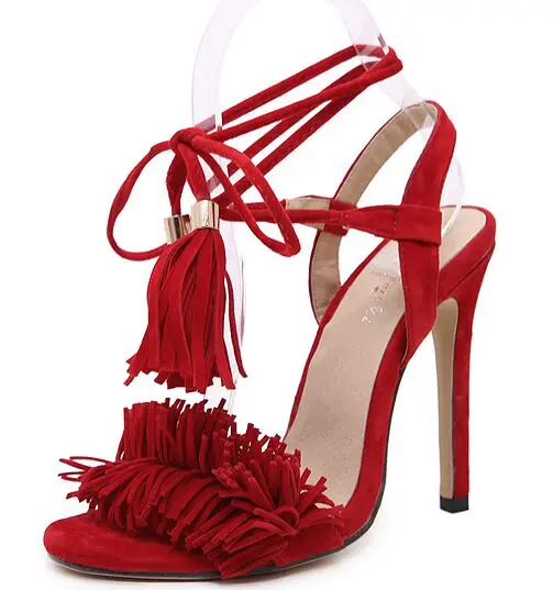 high heels with tassels