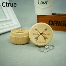 Персональный подарок деревенский любовь стрелка обручальное кольцо шкатулка своими руками на имена и дата гравировка по дереву обручальное кольцо коробка