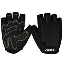 BOODUN, для тренажёрного зала перчатки Для мужчин Для женщин бодибилдинг Половина Finger Фитнес перчатки An-скольжения Вес подъемной спортивные тренировочные перчатки без пальцев