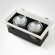 Квадратный Светодиодный точечный светильник COB светильник 7 Вт 12 Вт 20 Вт светодиодный встраиваемый потолочный светильник с одной/двойной головкой светодиодный светильник с решеткой