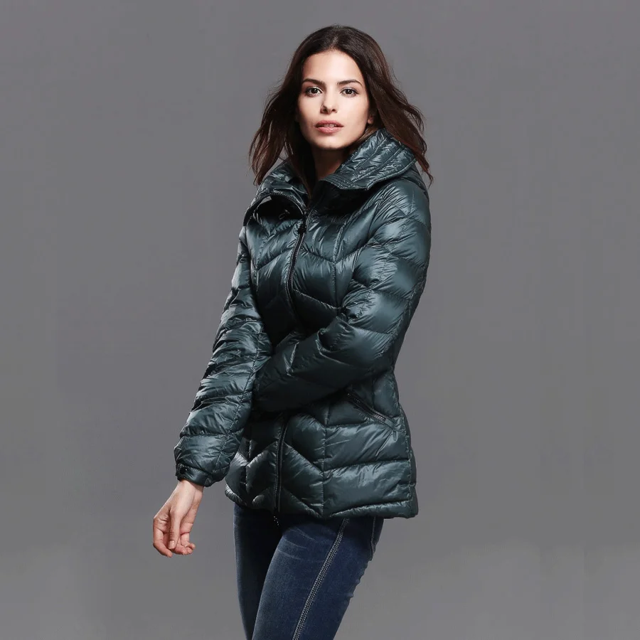 2016 Winter Women s Fashion European Style Slim Stand collar Long Sleeve Hooded Down Cotton Parkas
