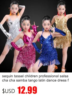 Платье для латинских танцев с блестками и кисточками для девочек; платье для сальсы, ча, ча, самбы, танго, бальных танцев; Детские Профессиональные платья с бахромой